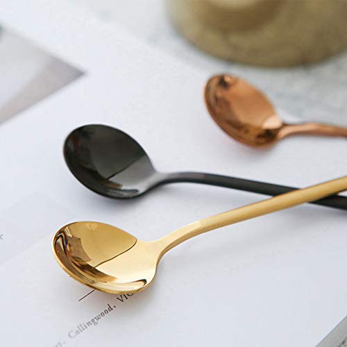 LINWIN 8 Pcs Coffee Spoons Teaspoons 5.3-Inch Matte Frosted Handle Stainless Steel Espresso Spoons for Coffee Ice Cream Sugar Dessert Cake Soup - Image 4
