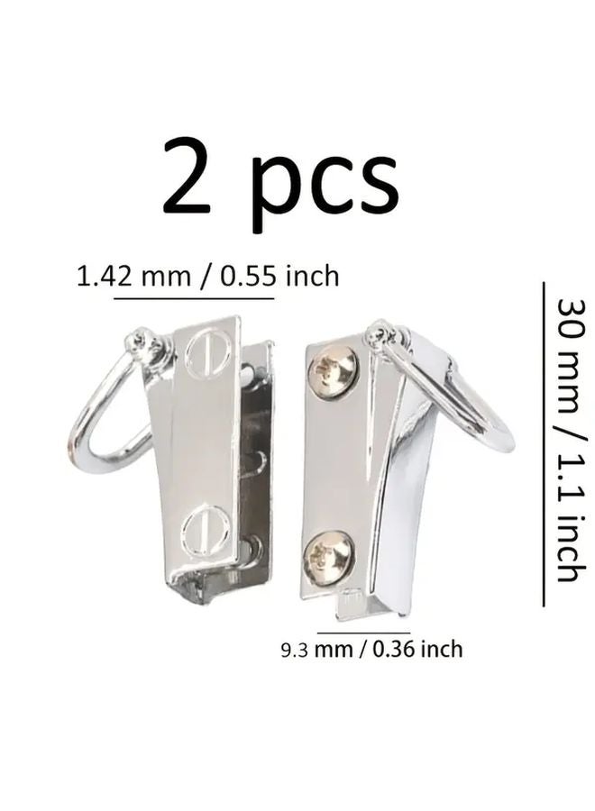 Gun Black 2pcs Side Pocket Hooks With D Rings For Handbag Strap Connectors And DIY Wallet Making - Image 3