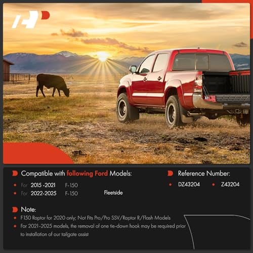 A-Premium دعامات مساعد فتح صندوق السيارة A-Premium متوافقة مع فورد F-150 2015-2025 (2022-2025 تناسب طراز Fleetside) ملحقات رفع صندوق السيارة، كابينة Crew/Extended/Standard بيك أب - Image 3