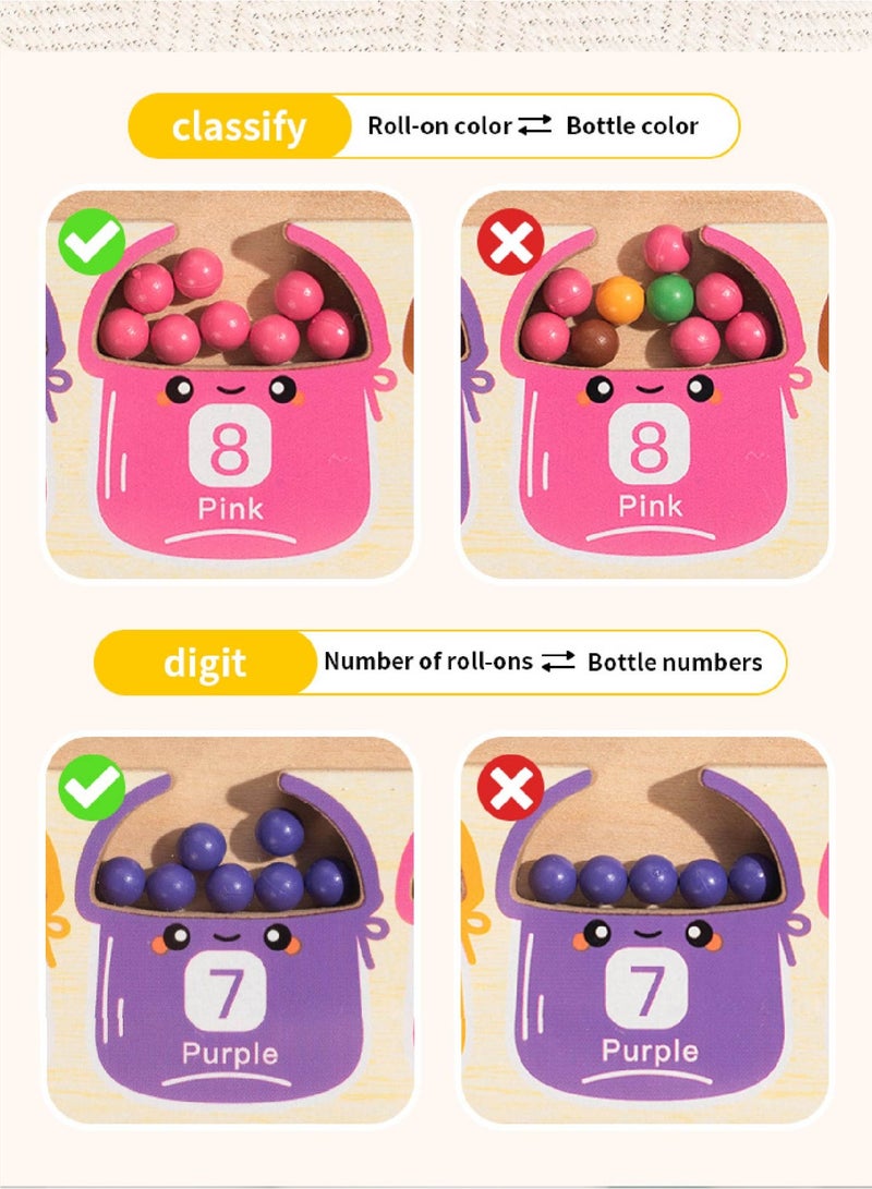 لعبة المتاهة المغناطيسية - لوح العد الخشبي مونتيسوري للأطفال 3 4 5 سنوات | لتنمية المهارات الحسابية، المهارات الحركية الدقيقة والتعرف على الألوان | عصا مغناطيسية آمنة، ألعاب تعليمية للأطفال الصغار - Image 4