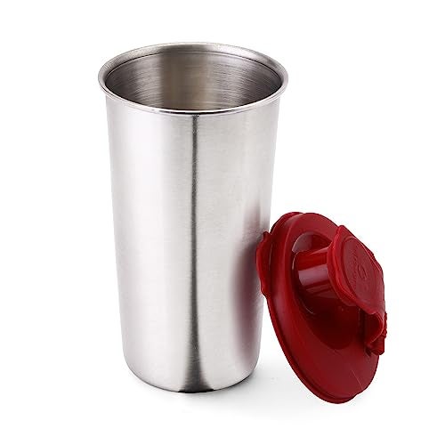SOPL-OLIVEWARE Oliveware Fancy Stainless Steel Tumbler, Leak Proof & Dishwasher Safe, BPA Free Airtight Lid | 400 ML - (Maroon) - Image 1