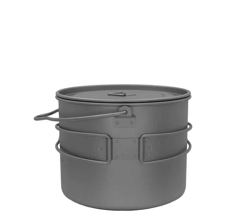 Kuvik 1600ml (54 oz) Titanium Pot with Bail Handle - Ultralight and Compact Pot for Backpacking, Camping, and Survival - Image 5