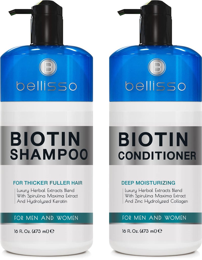 BELLISSO Biotin Shampoo and Conditioner Set and Biotin Scalp Scrub - Image 2
