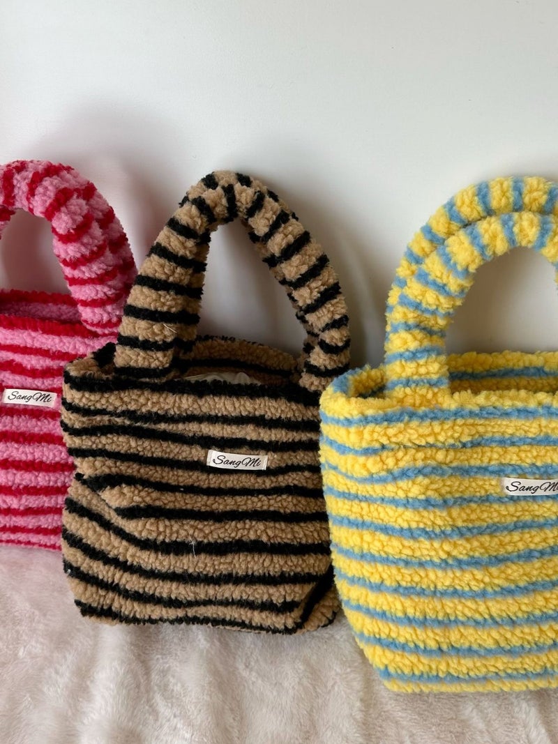 518682 Lamb Waffle Waffle Cute Hand Tote Bag Women'S Bag Portable Large Capacity Hand Bag - Image 5