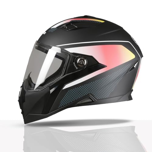 TVS Racing Anti Matter FullFace Helmet for Bike &Motorcycle Riders-DOT & ISI Certified-Lightweight ABS Shell, UV Resistant-Ventilated Comfort Liner, Quick-Release Visor & Chin Strap(Matt Black Red/XL) - Image 1