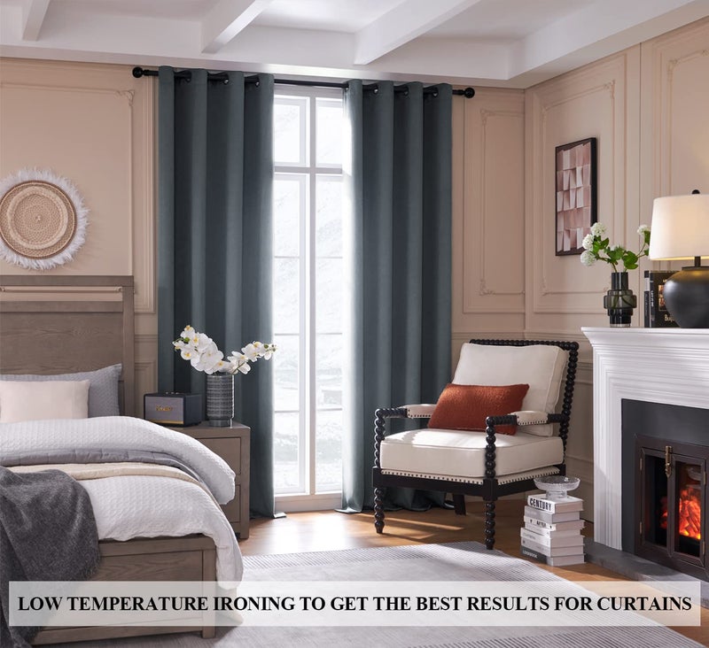 Rutterllow Total Blackout 340 GSM Curtains 2 Panels, Full Shade 84 Inches Long Complete Drapes for Living Room, Dark Grey Thermal Insulated Bedroom Window Treatment Drapes (Gray, 52 x 84 inch) - Image 3