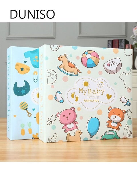 2Packs 200 Pockets Foil Stamping Photo Album for 6 Inches Photos Portable Photo Album for Baby Family Wedding Boys Girls
