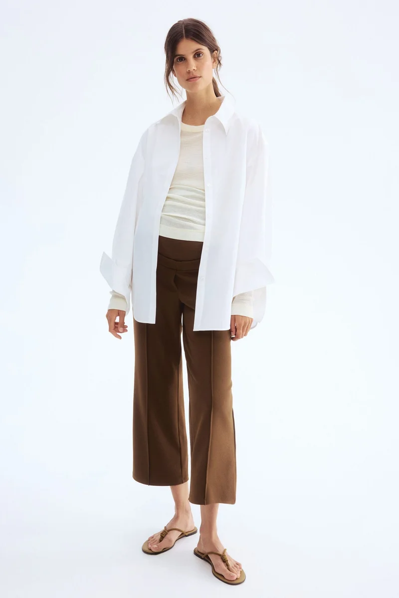 H&M MAMA Ankle-length interlock trousers