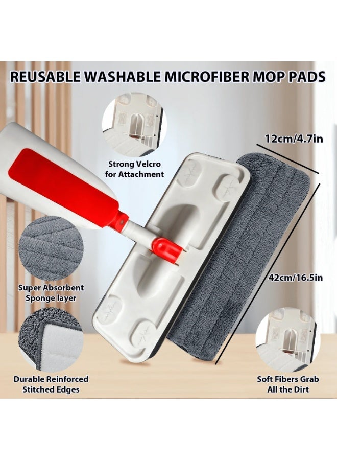 SolidX Spray Mop with Refillable Water Tank | Flat Floor Cleaning Mop with 360° Rotating Head & Reusable Microfiber Pad | Wet & Dry Spray Mop for Tile, Marble, Wood, Vinyl & Laminate Floors | Red - Image 3