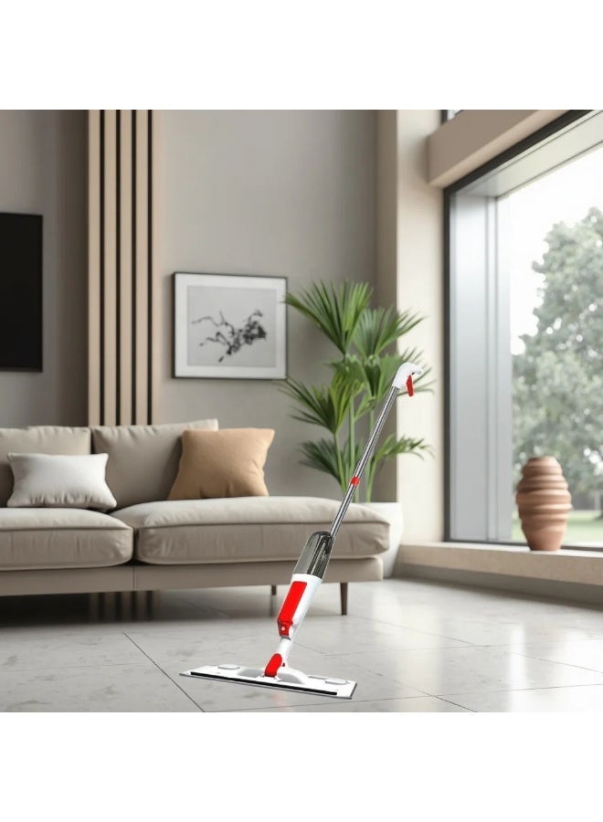 SolidX Spray Mop with Refillable Water Tank | Flat Floor Cleaning Mop with 360° Rotating Head & Reusable Microfiber Pad | Wet & Dry Spray Mop for Tile, Marble, Wood, Vinyl & Laminate Floors | Red - Image 2