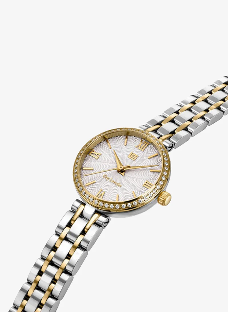 غاي لاروش Megan White Dial Stainless Steel Bracelet Analog Watch for Women, 24mm
