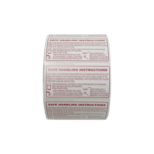VisionTechShop LST800S Food Safe Handling Instructions Label, Meat, Chicken Packaging Instructions,1000 Labels, Size 58 x 30mm, 2.25 x 1.125 inches, 1 Roll - Image 5