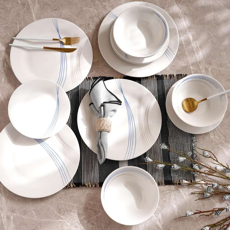 Pan Home طقم عشاء إيديل 12 قطعة - أبيض