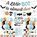 K KUMEED Blue Halloween Baby Shower Decorations A Little Boo is Almost Due BannerCute Ghost Bat Pumpkin Cake Topper and Latex Balloons for kids Halloween Boo Baby Shower Party Supplies - Image 3