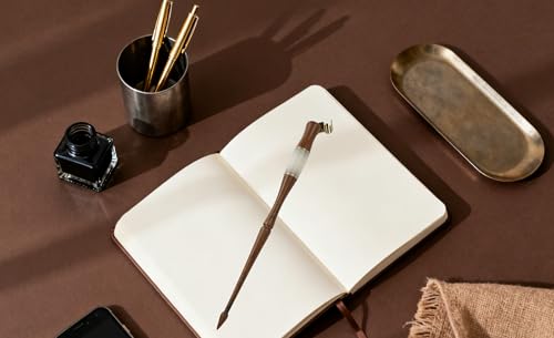 Meprotal Dip Pen Wood Calligraphy Oblique Nib Pen Holder with Removable Multi-fit Brass Flange for English Calligraphy Drawing Comic, Brown - Image 4