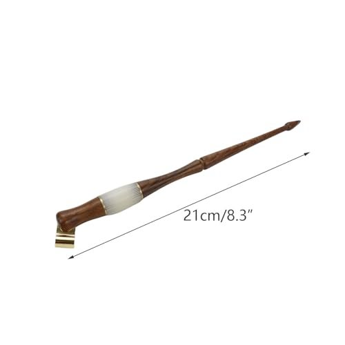 Meprotal Dip Pen Wood Calligraphy Oblique Nib Pen Holder with Removable Multi-fit Brass Flange for English Calligraphy Drawing Comic, Brown - Image 3