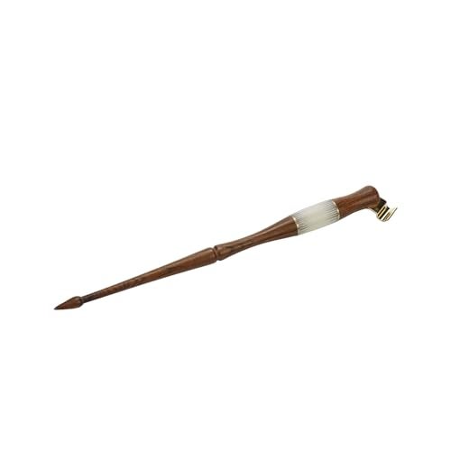 Meprotal Dip Pen Wood Calligraphy Oblique Nib Pen Holder with Removable Multi-fit Brass Flange for English Calligraphy Drawing Comic, Brown - Image 1