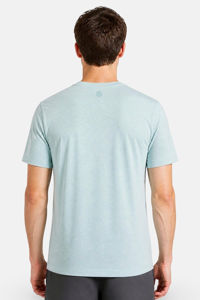 Gaiam Men Slim Fit Short Sleeve Training T-Shirt, Turquoise Heather - Image 5
