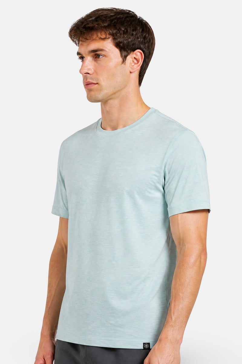 Gaiam Men Slim Fit Short Sleeve Training T-Shirt, Turquoise Heather - Image 4
