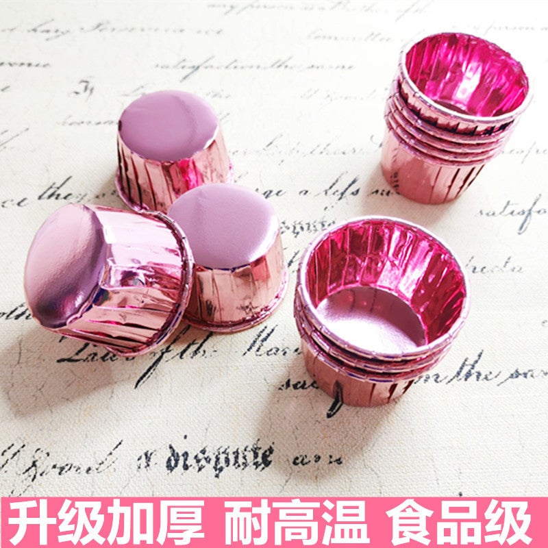 Cake Cupcakes Paper Holder Gold Silver Baking Mafen Cup Oil-Proof Lining Film Crimped Paper Cup Thickened Roll Cup - Image 5
