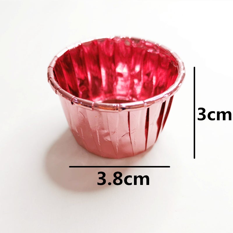 Cake Cupcakes Paper Holder Gold Silver Baking Mafen Cup Oil-Proof Lining Film Crimped Paper Cup Thickened Roll Cup - Image 1