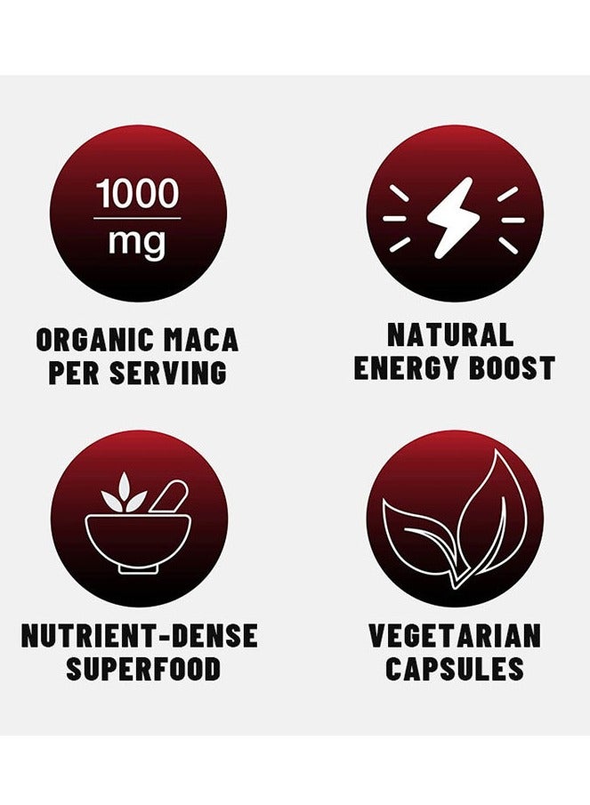 Wins Town Organic Maca Root Powder Capsules – 1900mg Potent Blend with Ashwagandha, Ginseng & Tribulus – Vegan Superfood Supplement for Men & Women, 60 Capsules  - Image 5
