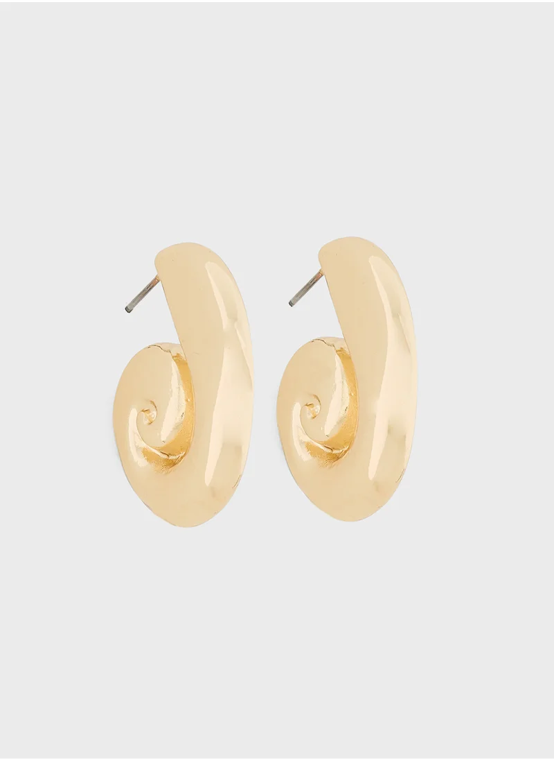 جينجر Spiral Hoop Earrings