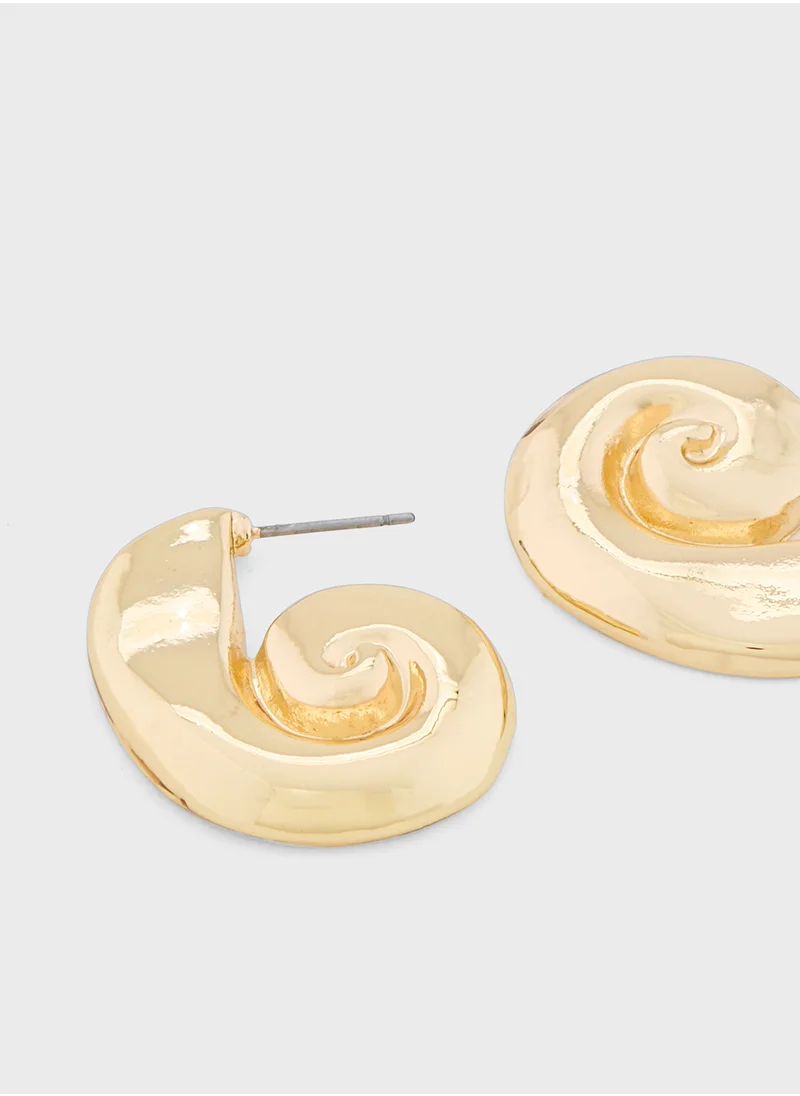 جينجر Spiral Hoop Earrings