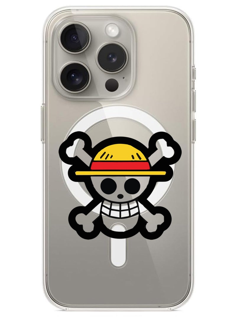 Theodor Magnetic Case for iPhone 15 Pro 6.1-inch Compatible with MagSafe Wireless Charging, Shockproof Phone Bumper Cover Skull - Image 1