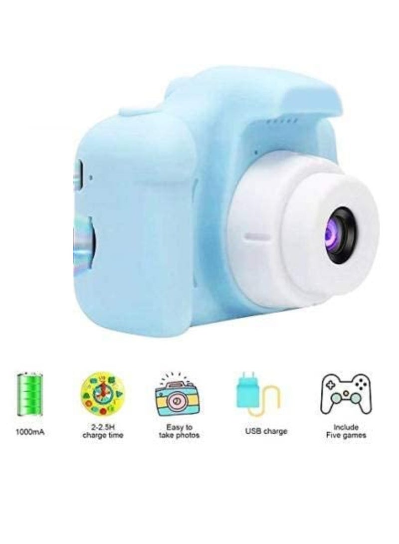 Yuwell Kids Camera Gifts For 4-8 Year Old Kids Shockproof Camera Mini Child Camcorder For Little Kid With Soft Silicone Shell For Outdoor Play Blue - Image 2