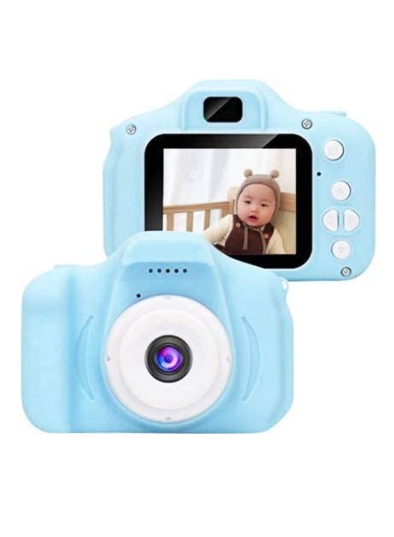 Yuwell Kids Camera Gifts For 4-8 Year Old Kids Shockproof Camera Mini Child Camcorder For Little Kid With Soft Silicone Shell For Outdoor Play Blue - Image 1
