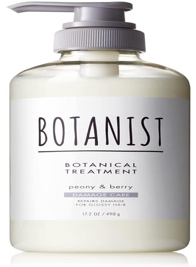 Botanist Moisturizing Hair Conditioner Treatment, Organic & Natural Japanese Haircare with Pump, Dry & Frizzy Hair, Botanical Scalp Treatment, Damage Care Peony & Berry, Damage Care, 16.5 Oz/460 ml - Image 1
