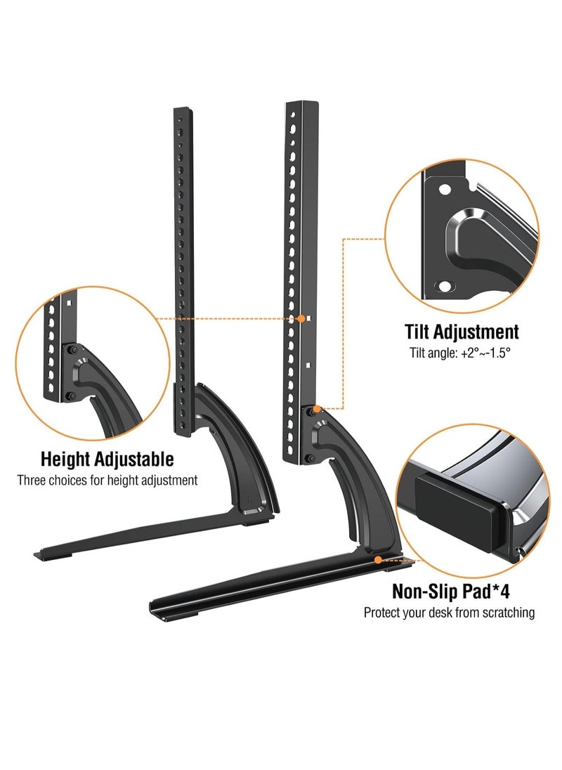 ELTRAZONE Universal Table Top TV Stand for 27-55 Inch TVs – Adjustable Height, Sturdy Base for LCD/LED/Plasma Screens, Holds Up to 88 lbs, VESA 800x400mm Compatible – Durable & Space-Saving TV Stand  - Image 3