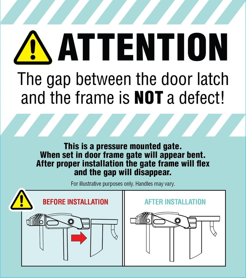 Regalo Safety 29-49" Easy Step Extra Wide Baby Gate for Doorways & Bottom of Stairs, Pressure Mounted Safety Gate with Door for Babies, Toddlers & Pets, White - Image 4