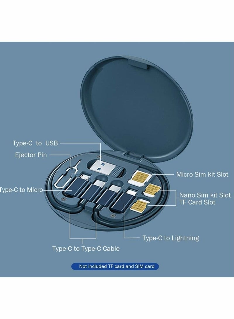 KASTWAVE USB Cable Conversion Storage Box,Multi-type Charging Cable Converter, Micro DataTransfer Tool Contains SIM Card Slot Tray Eject Pin,also used as a Phone Holder (Midnight Blue) Visit the  Store - Image 3