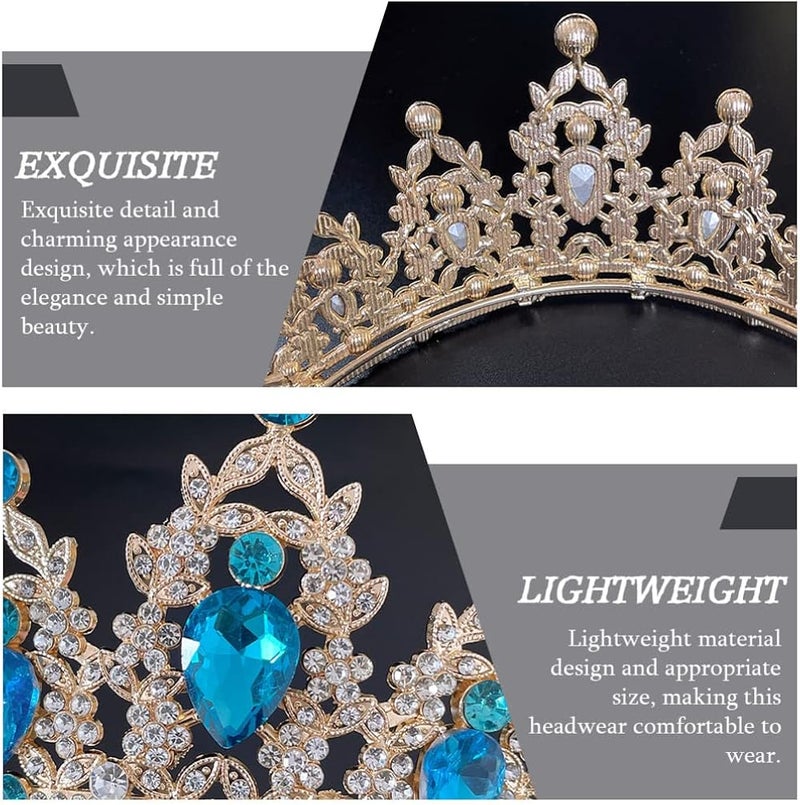 cheekyglo Crown Princess Tiara Rhinestone Women Headband Crystal Bride Wedding Crown Elegant Pageant Crown for Bridal Wedding - Image 5