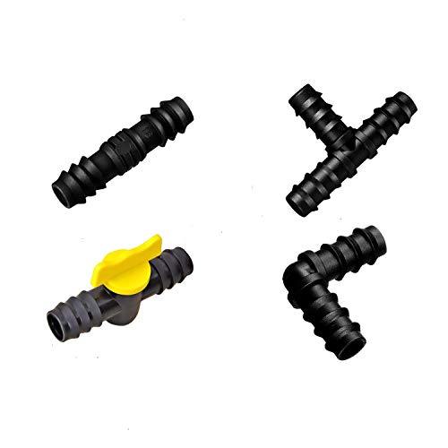 Pinolex® Drip Irrigation Accessories - 16MM Elbow, Straight, Tap & Tee Connectors - 40 pcs - Image 1