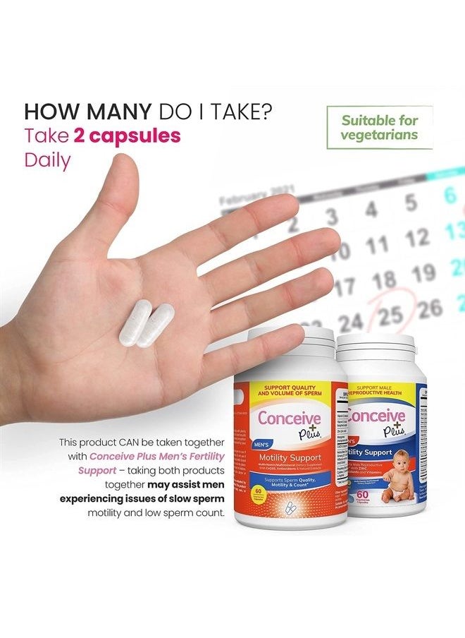 Conceive Plus - Motility Male Fertility Supplement – Sperm Count Booster + Zinc, Ginseng, Q10, Vitamin D, Antioxidants, 60 Capsules, 30 Day Supply - Image 1