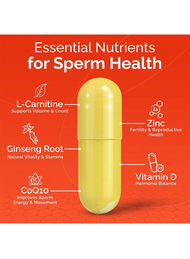 Conceive Plus مكمل خصوبة الذكور من Motility - معزز عدد الحيوانات المنوية + الزنك، الجينسنغ، Q10، فيتامين د، مضادات الأكسدة، 60 كبسولة، كمية تكفي 30 يومًا - Image 4
