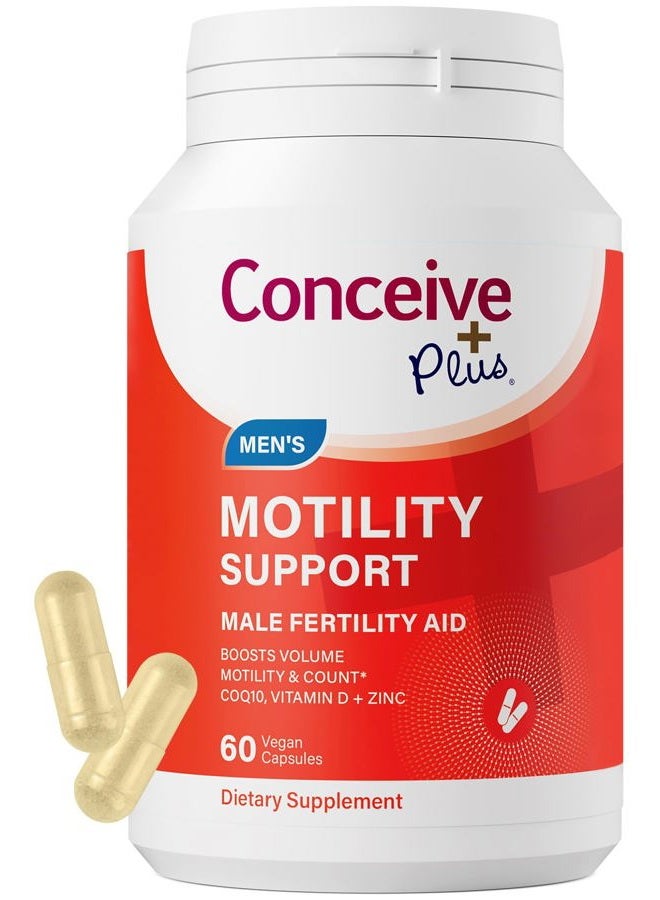 Conceive Plus مكمل خصوبة الذكور من Motility - معزز عدد الحيوانات المنوية + الزنك، الجينسنغ، Q10، فيتامين د، مضادات الأكسدة، 60 كبسولة، كمية تكفي 30 يومًا - Image 1