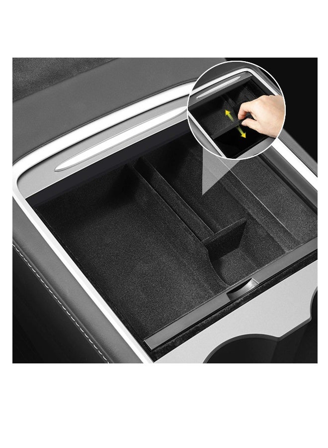 Tesla Model 3/Y Center Console Organizer Tray, Armrest Storage Box & Drawer Container for 2021 2022 Models, Essential Interior Accessory - Image 1