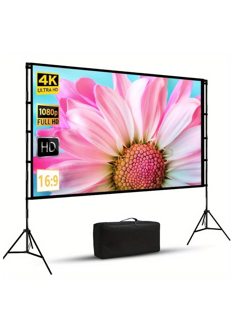 FlashHawk - 150 inch 16:9 Outdoor and Indoor Portable Projector Screen with 2.6M High Tripod Stands - Image 1