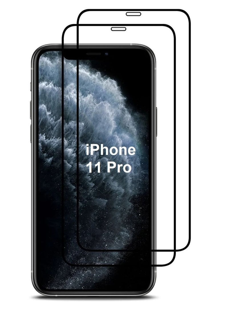2Pack for iPhone 11 Pro Screen Protector Crystal Clear 9H Tempered Glass Scratch Resistant Full Coverage Film 5.8 inch - Image 1