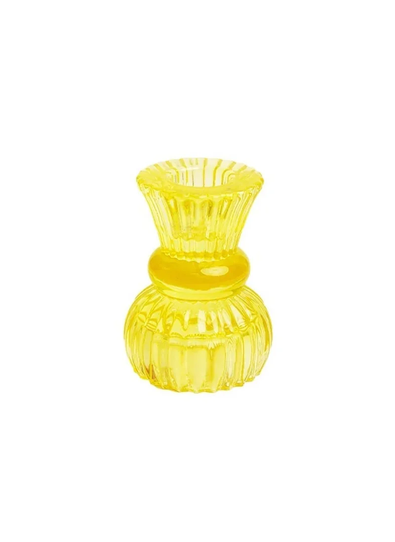 توكينج تيبلز Boho Small Yellow Glass Candle Holder