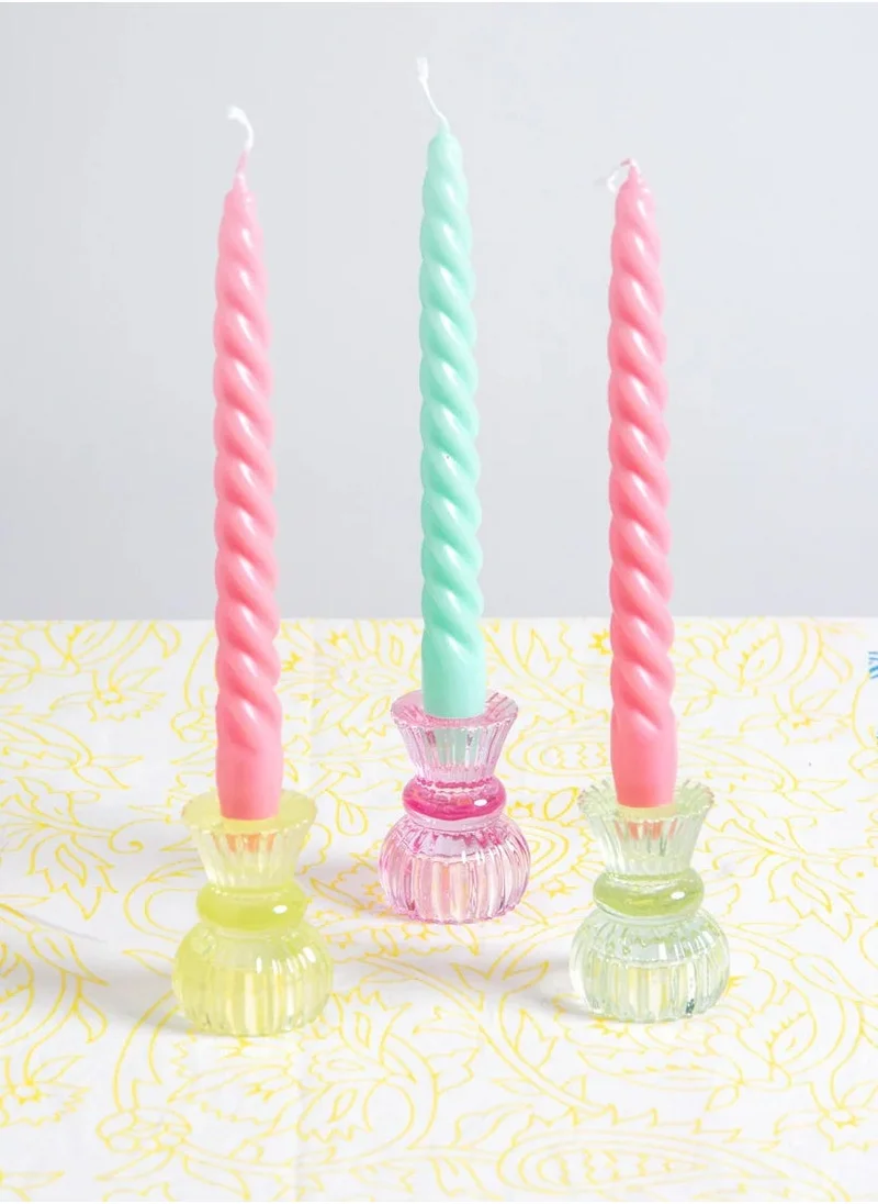 توكينج تيبلز Boho Small Yellow Glass Candle Holder