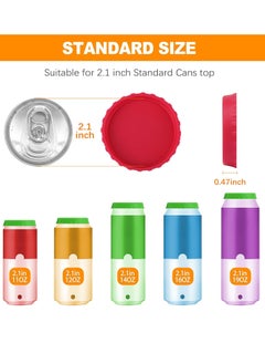 Oasisgalore 6Pcs Silicone Soda Can Lids, BPA Free Reusable Pop Can Lids, Lids Or Protectors For Beer, Juice, Beverages Fits Standard Soda Cans (Assorted)  - Image 2