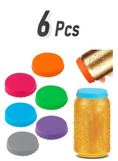 Oasisgalore 6Pcs Silicone Soda Can Lids, BPA Free Reusable Pop Can Lids, Lids Or Protectors For Beer, Juice, Beverages Fits Standard Soda Cans (Assorted)  - Image 1