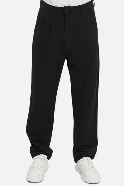 Cedy Denim Men's High Waist Pleated Baggy Chino Trousers C358