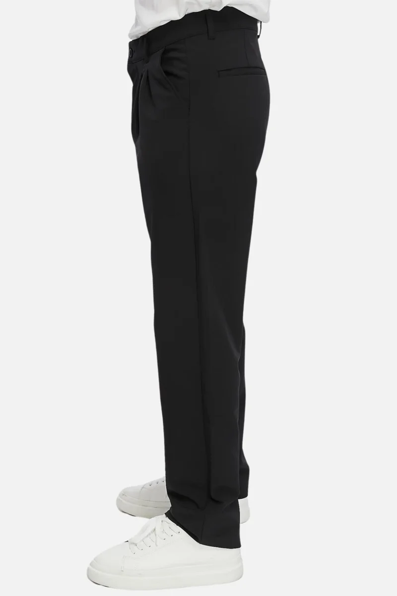 Cedy Denim Men's High Waist Pleated Baggy Chino Trousers C358