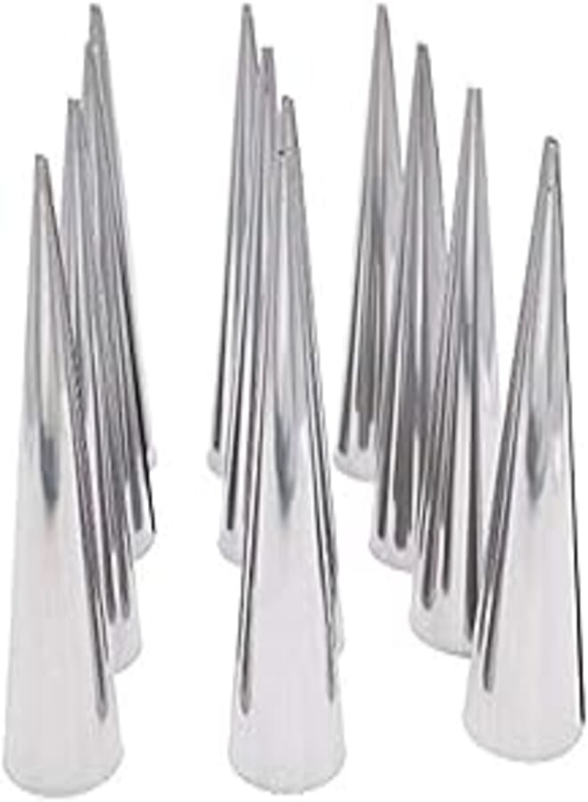 OR 12Pcs Large Size Stainless Steel Pastry Cream Horn Moulds Conical Tube Cone Pastry Roll Horn Mould Baking Mold Tool 